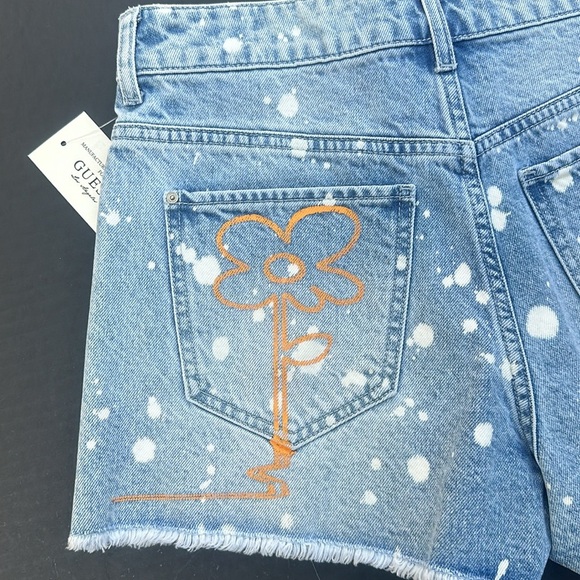 New GUESS Keep It Real Printed Denim Shorts SZ 27 - Picture 7 of 10